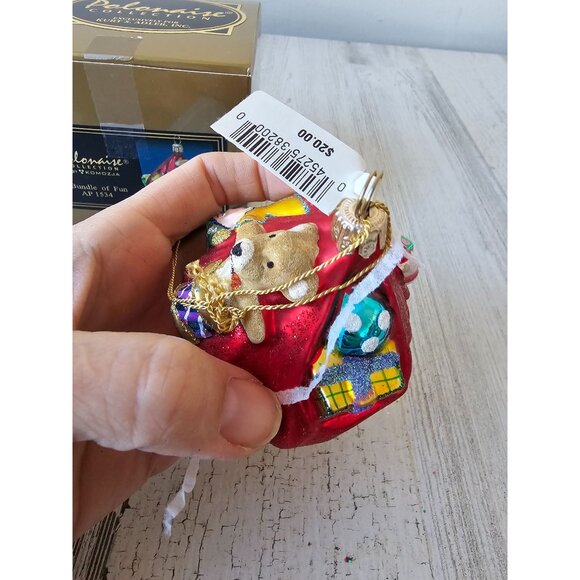 Polonaise bundle of fun Santa bag glass ornament AP 1534 Kurt Adler - Picture 7 of 8